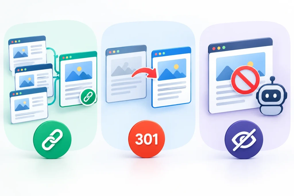 تفاوت تگ کنونیکال با ریدایرکت 301 و noindex چیست؟