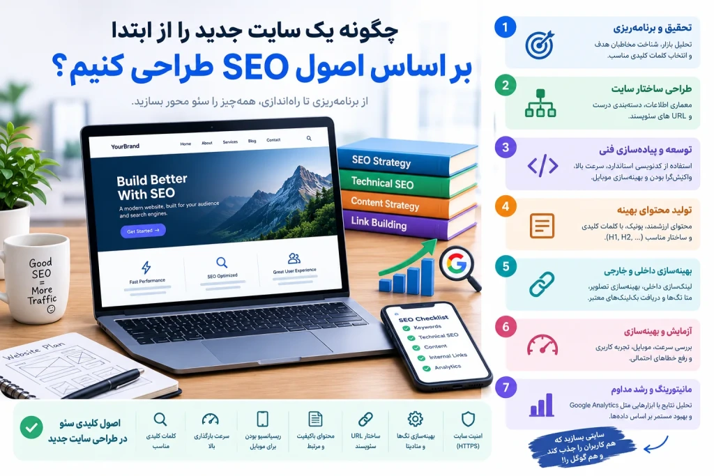 چگونه یک سایت جدید را از ابتدا بر اساس اصول SEO طراحی کنیم؟